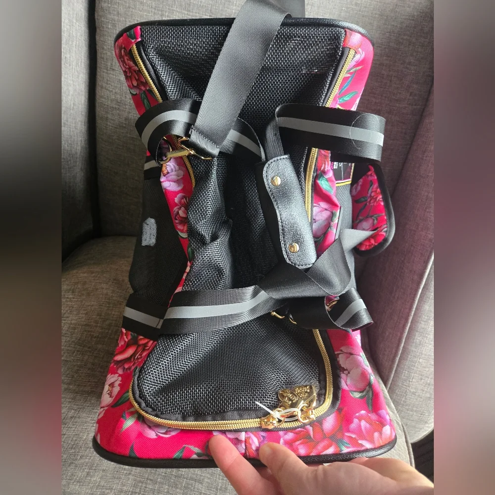 Betsey Johnson floral pet carrier NWT